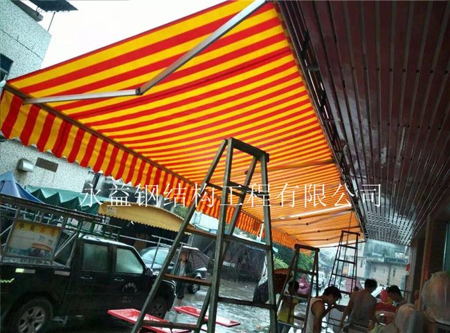 曲臂遮陽(yáng)篷 東莞廠(chǎng)家定制戶(hù)外推拉篷活動(dòng)大型倉(cāng)庫(kù)推拉雨棚大排檔遮陽(yáng)移動(dòng)雨篷